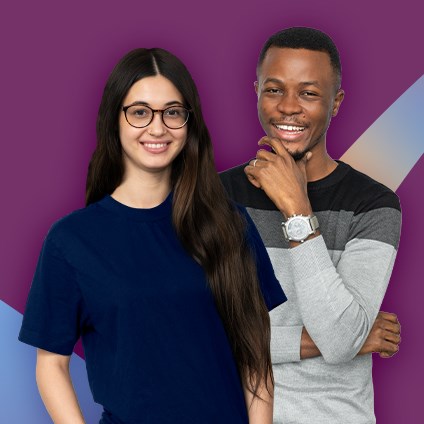 Two smiling students