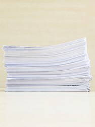 Pile of paper stacked