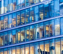 Offices in a glass fronted building