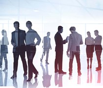 Business professionals in a modern office