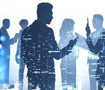Silhouettes of business professionals
