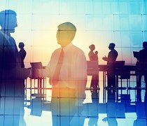 Business professionals in a modern office