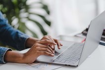 Person working on a laptop