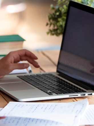 Person working on laptop