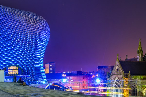 Night scene of Birmingham's bull ring