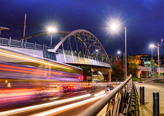 Sheffield city at nighttime