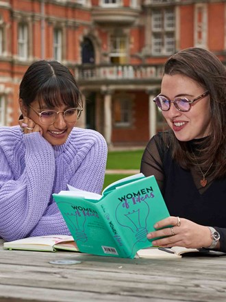 Students studying outside