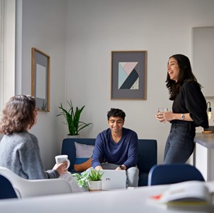 Students socialising in communal area