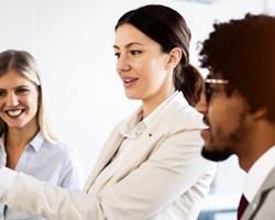 Workers brainstorming