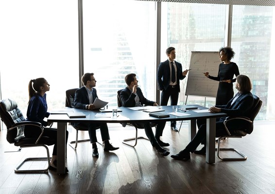 Business professionals in boardroom