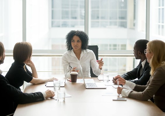 Female business professional in meeting