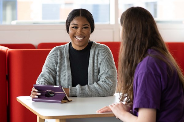 Smiling female student