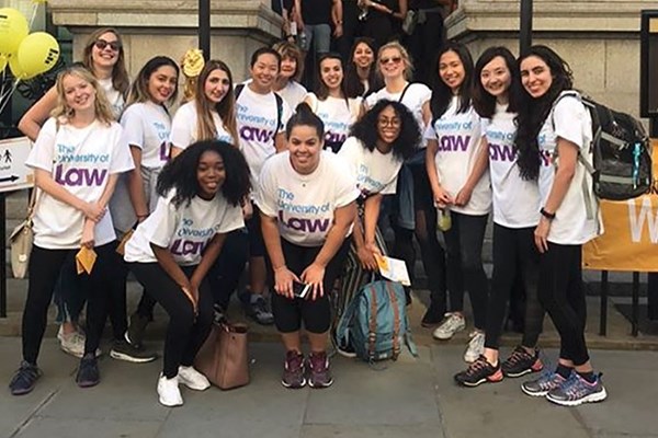 A group of ULaw students in branded tshirts A group of ULaw students in branded tshirts