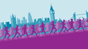 Illustration of marathon runners in London