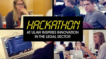 Montage of images showing students on computers
