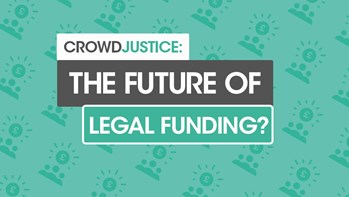 Text saying Crowd Justice, The Future of Legal Funding