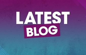 A blue and purple background with title: 
