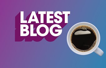 A cup of coffee next to title: 