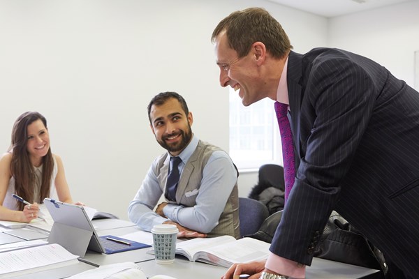 Academic talking with students