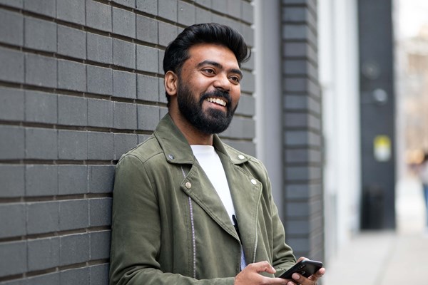 Smiling male student