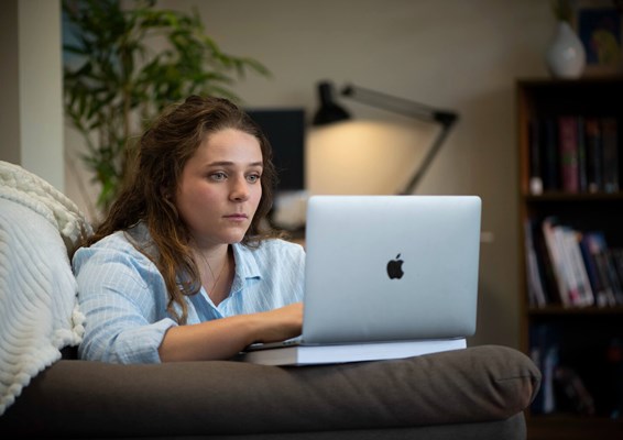 ULaw student Victoria on laptop