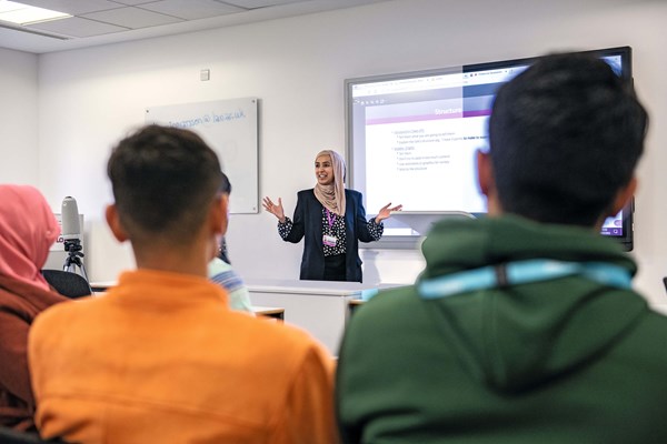 Faculty member presenting at University of Law event